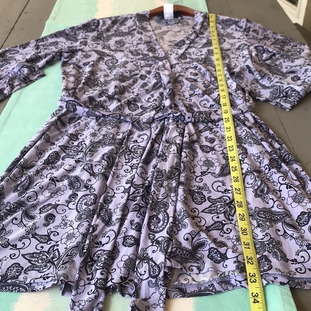 Studio Donatella Floral Paisley Wrap Tie Short Lounge Robe S/M - Picture 9 of 9